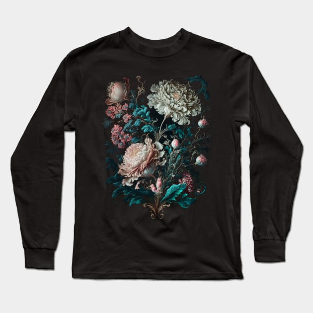 Baroque Bouquet #2 Long Sleeve T-Shirt by Bear Face Studios